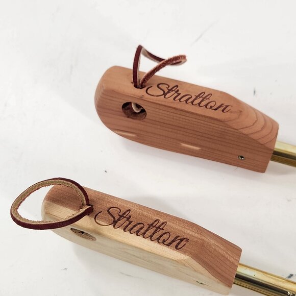 Stratton Adjustable Split Toe Cedar Wooden Shoe Tree Set Mens Luxe - Picture 2 of 4